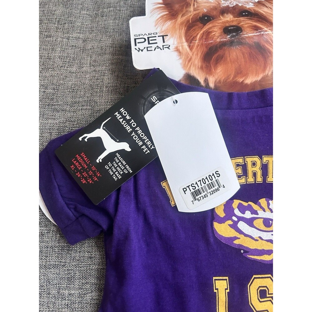 LSU Tigers Small Dog Pet Shirt 10-14” New - Picture 3 of 4